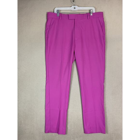 G Fore Pants Mens 36x32 Fascia Pink Golf Performance Stretch‎ High Rise Preppy - Picture 1 of 15